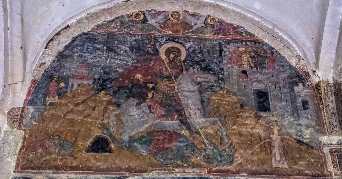 Фреска святого Георгия в соборе Алаверди
