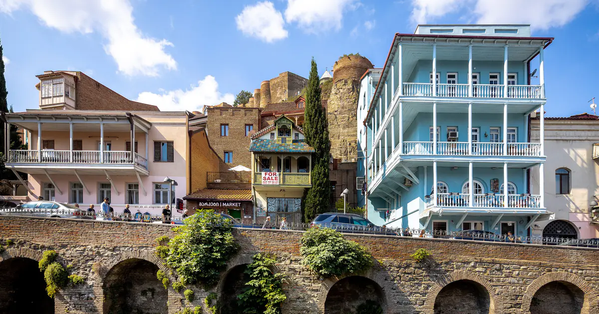 Old Tbilisi balconies above Abanotubani