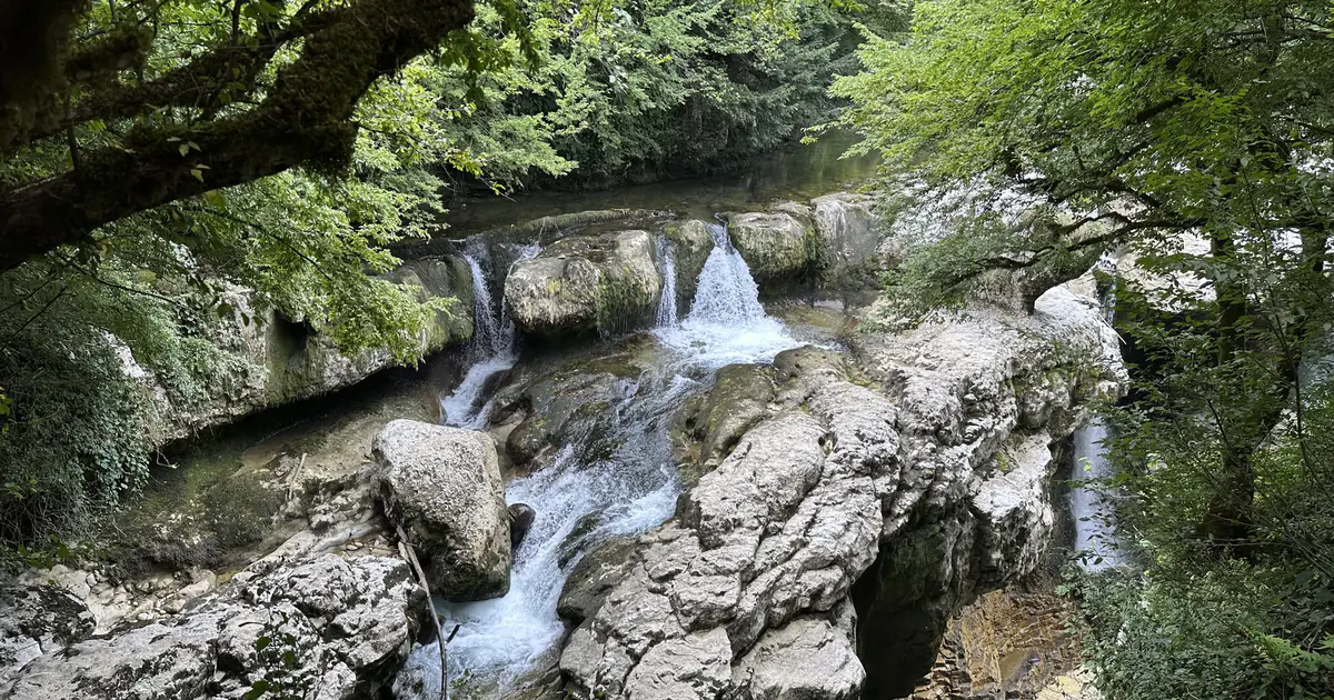 Water cascades in Martvili Canyon