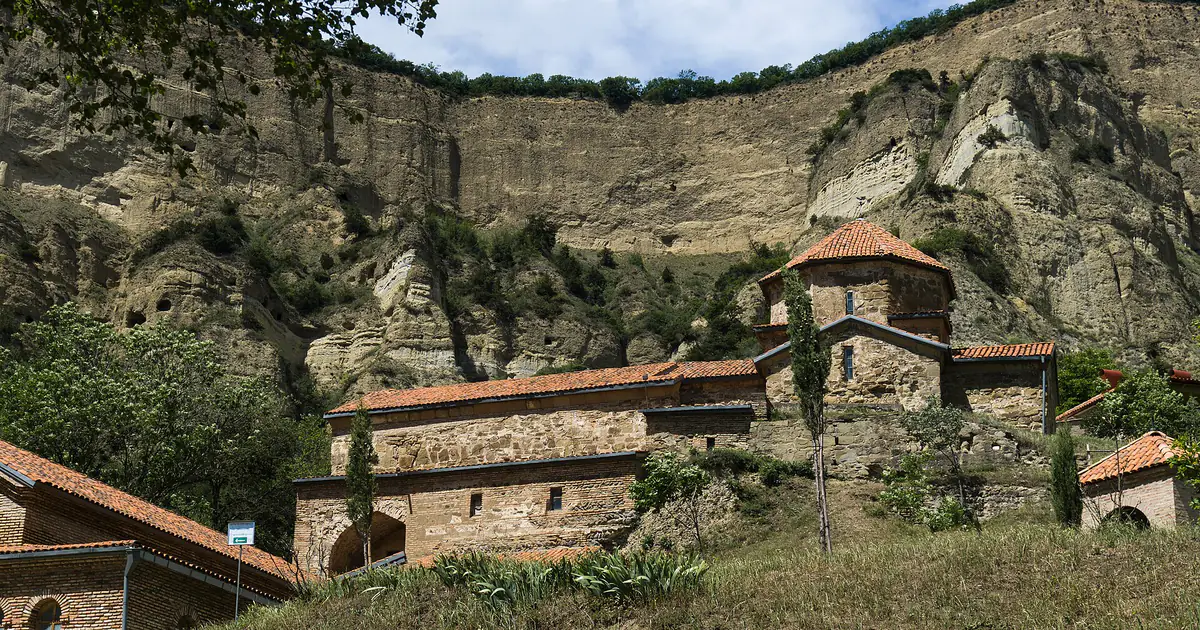 Shio-Mgvime monastery below limestone cliffs